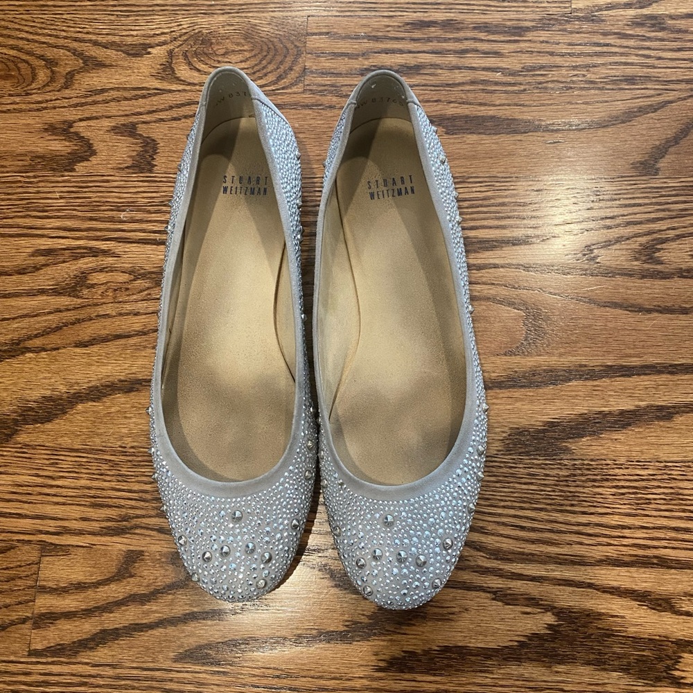 Stuart Weitzman studded/suede ballet flat